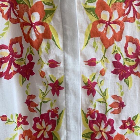 Chico's Coconut Floral Western Equestrian Rodeo Ranch Boho Button Up Cotton Top - Picture 4 of 9